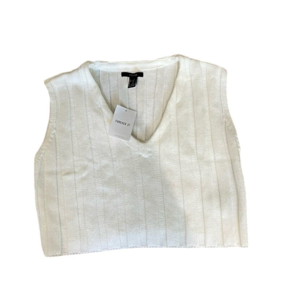 Forever 21 Ribbed Cropped Sweater Vest Top NWT